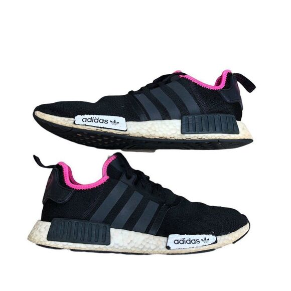 2019 Adidas NMD R1 Black Shock Pink Size 12 - Picture 9 of 16